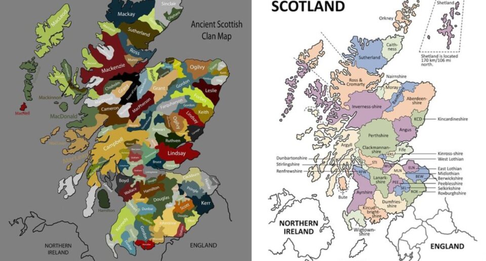 map of scottish clans