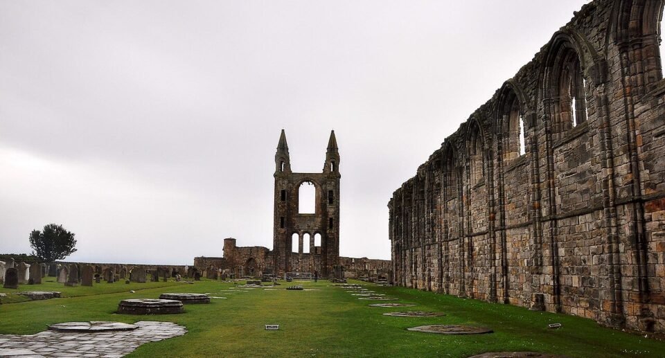 Ruins of St Andrews Cathedral in Fife, Scotland